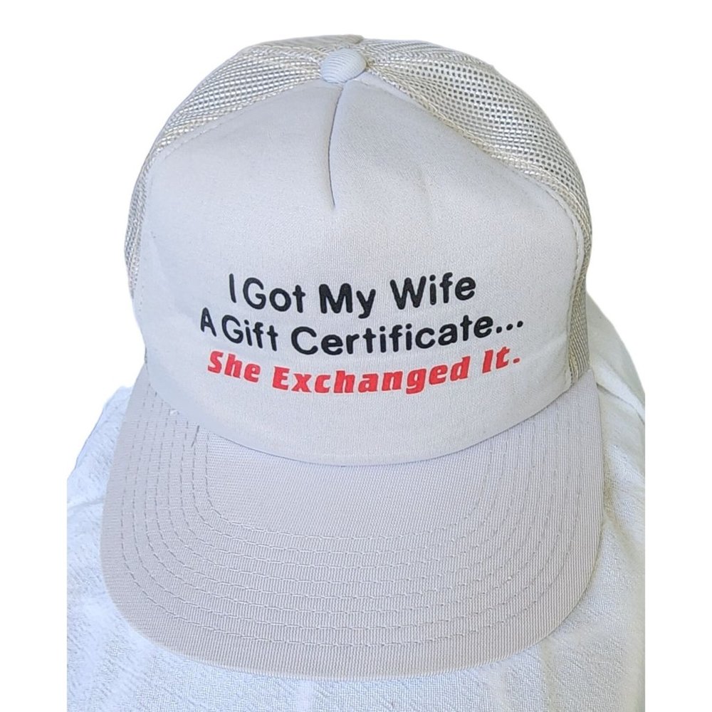 Vintage MMB Ya-Hopi Headwear Snapback Trucker Hat Cap Humor Novelty Grey USA